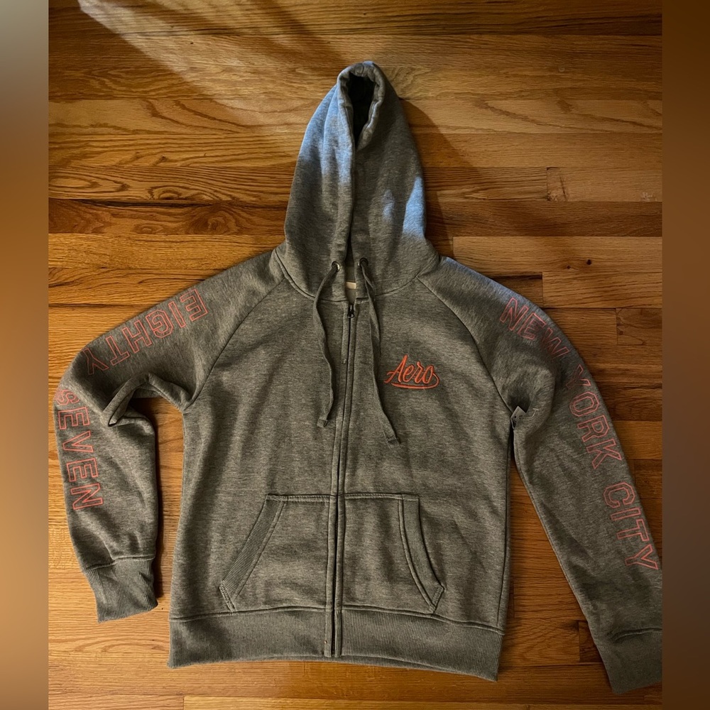 Aeropostale Heather Gray Zip Up Hoodie